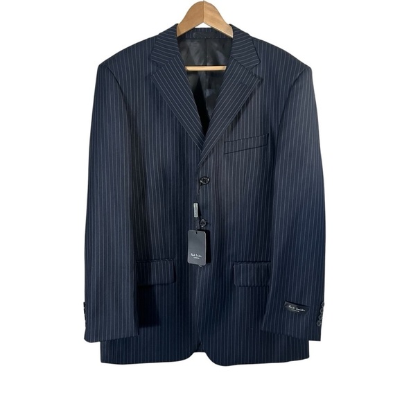 PAUL SMITH Tailored Fit Three Button Navy Pinstripe Wool Blazer Sport Coat - Picture 2 of 9